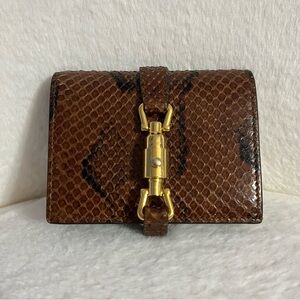 Gucci snake skin compact wallet